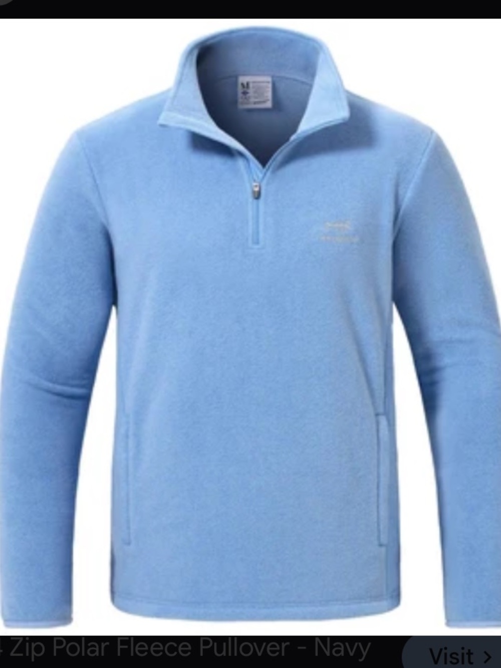 Bass Dash Light Blue Quarter-Zip Polar Fleece Pullover